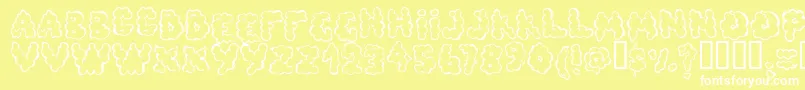 Defecafont Font – White Fonts on Yellow Background