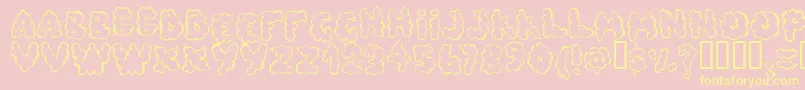 Defecafont Font – Yellow Fonts on Pink Background
