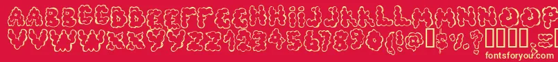 Defecafont Font – Yellow Fonts on Red Background