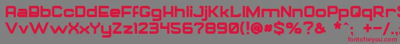 フォントGorilaBold – 赤い文字の灰色の背景