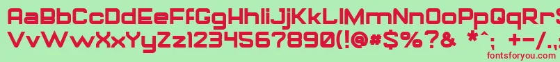フォントGorilaBold – 赤い文字の緑の背景