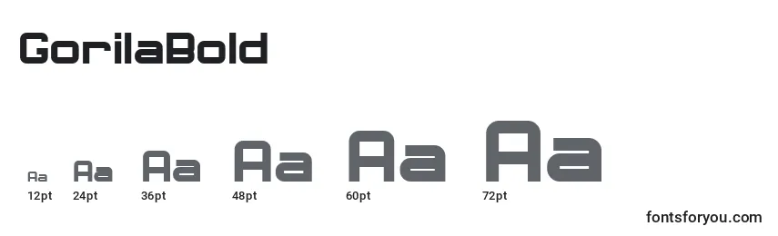 GorilaBold Font Sizes