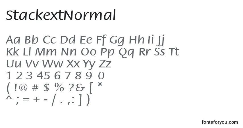 A fonte StackextNormal – alfabeto, números, caracteres especiais
