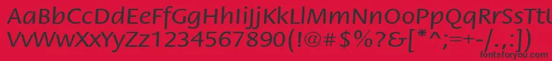 フォントStackextNormal – 赤い背景に黒い文字