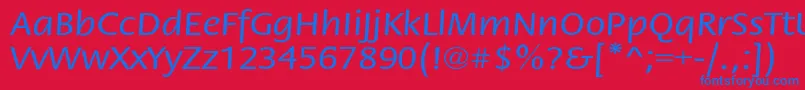 フォントStackextNormal – 赤い背景に青い文字