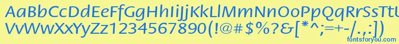 StackextNormal Font – Blue Fonts on Yellow Background