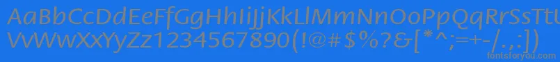 フォントStackextNormal – 青い背景に灰色の文字