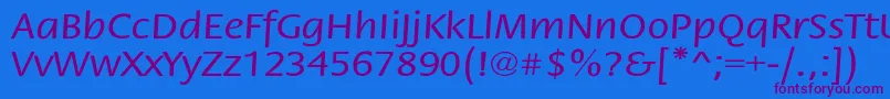 StackextNormal Font – Purple Fonts on Blue Background