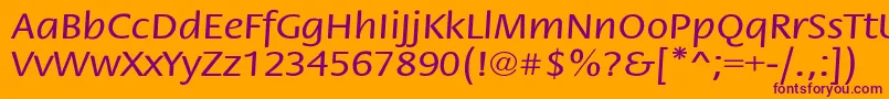 Police StackextNormal – polices violettes sur fond orange