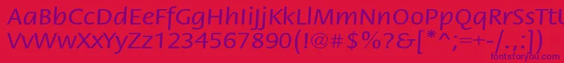 StackextNormal Font – Purple Fonts on Red Background