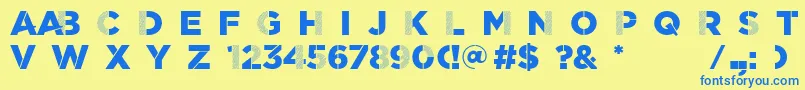 ScratchDetail Font – Blue Fonts on Yellow Background