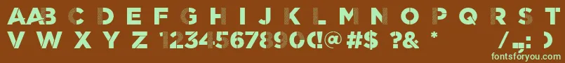 Шрифт ScratchDetail – зелёные шрифты на коричневом фоне