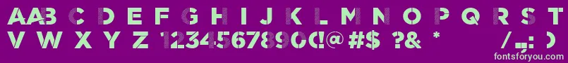 ScratchDetail Font – Green Fonts on Purple Background