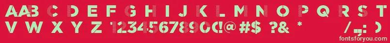 ScratchDetail Font – Green Fonts on Red Background