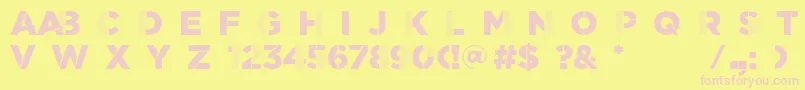 ScratchDetail-fontti – vaaleanpunaiset fontit keltaisella taustalla