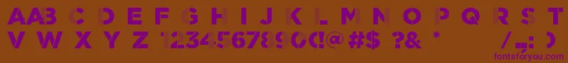 ScratchDetail-Schriftart – Violette Schriften auf braunem Hintergrund