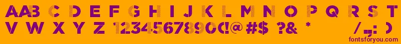 ScratchDetail-fontti – violetit fontit oranssilla taustalla