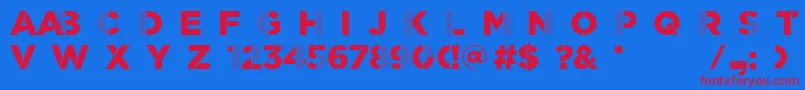 ScratchDetail Font – Red Fonts on Blue Background