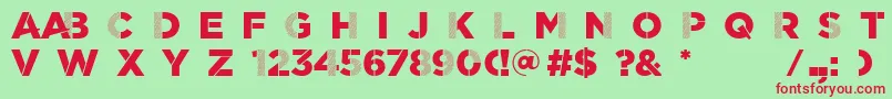 ScratchDetail Font – Red Fonts on Green Background