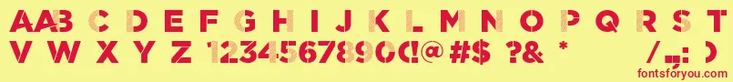 ScratchDetail Font – Red Fonts on Yellow Background