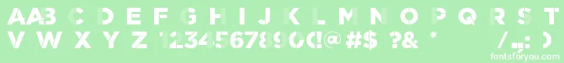 Шрифт ScratchDetail – белые шрифты на зелёном фоне