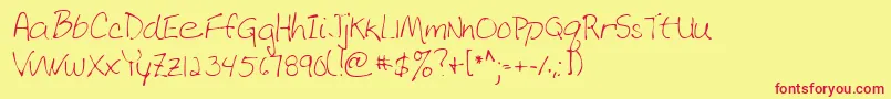 Lehn070-fontti – punaiset fontit keltaisella taustalla