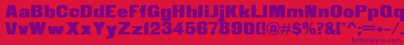 Fette Steinschrift-Schriftart – Violette Schriften auf rotem Hintergrund