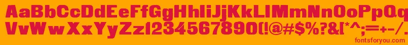 Fette Steinschrift Font – Red Fonts on Orange Background