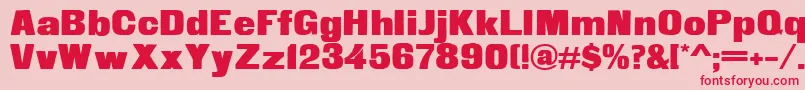 Fette Steinschrift-Schriftart – Rote Schriften auf rosa Hintergrund