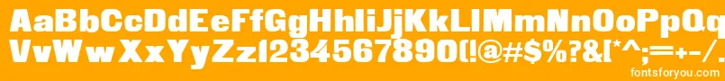 Шрифт Fette Steinschrift – белые шрифты на оранжевом фоне