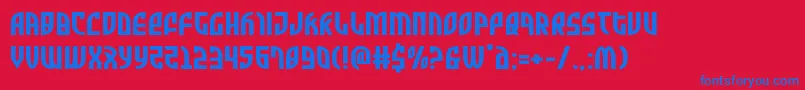 Zoneriderexpand-Schriftart – Blaue Schriften auf rotem Hintergrund