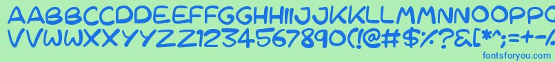 Cartoons123 Font – Blue Fonts on Green Background