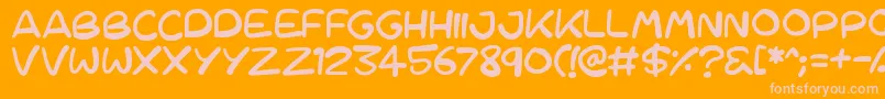 Cartoons123 Font – Pink Fonts on Orange Background