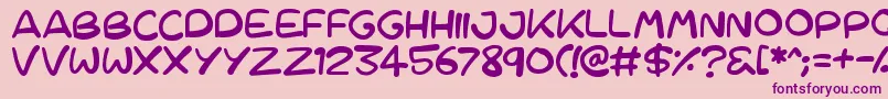 Cartoons123 Font – Purple Fonts on Pink Background