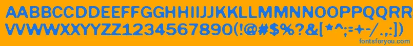 フォントTomorrowComesToday – オレンジの背景に青い文字