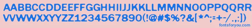 TomorrowComesToday Font – Blue Fonts on Pink Background