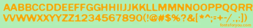 TomorrowComesToday Font – Orange Fonts on Green Background