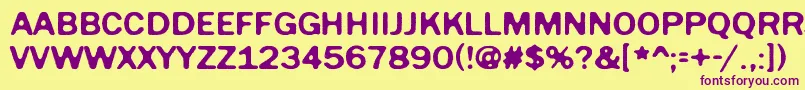 TomorrowComesToday Font – Purple Fonts on Yellow Background