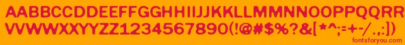 TomorrowComesToday Font – Red Fonts on Orange Background