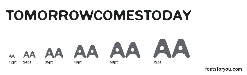 Размеры шрифта TomorrowComesToday