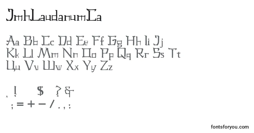 Fuente JmhLaudanumCa (81394) - alfabeto, números, caracteres especiales