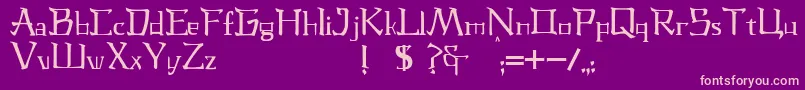 JmhLaudanumCa Font – Pink Fonts on Purple Background