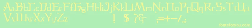 JmhLaudanumCa Font – Yellow Fonts on Green Background