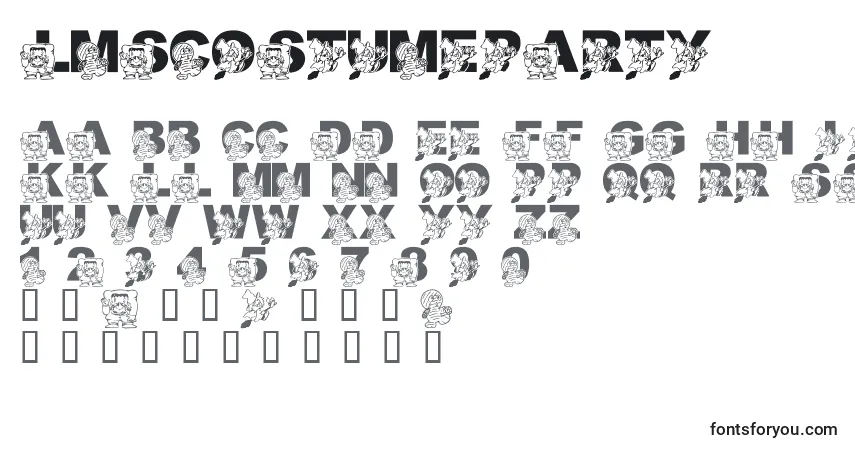 Schriftart LmsCostumeParty – Alphabet, Zahlen, spezielle Symbole