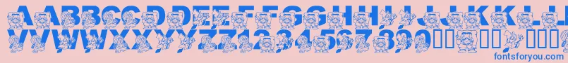 フォントLmsCostumeParty – ピンクの背景に青い文字