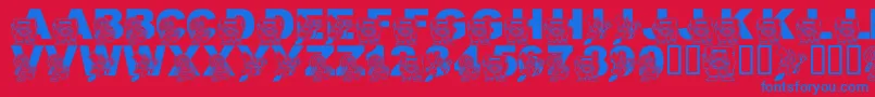 LmsCostumeParty Font – Blue Fonts on Red Background