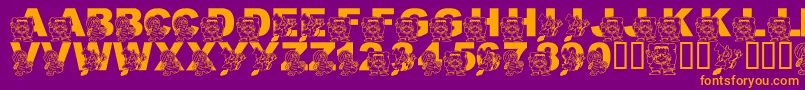 LmsCostumeParty Font – Orange Fonts on Purple Background