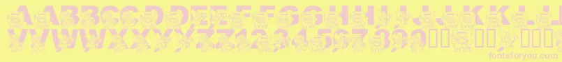 LmsCostumeParty Font – Pink Fonts on Yellow Background