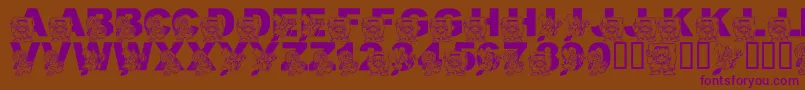 LmsCostumeParty Font – Purple Fonts on Brown Background