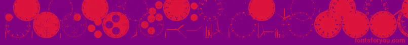 Police GaClockDialRound – polices rouges sur fond violet